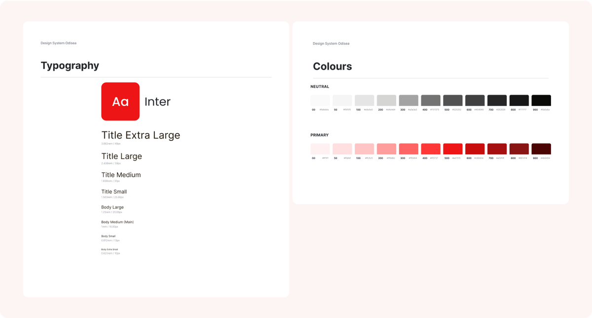odisea typography and colors